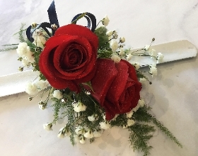 Red rose wrist corsage